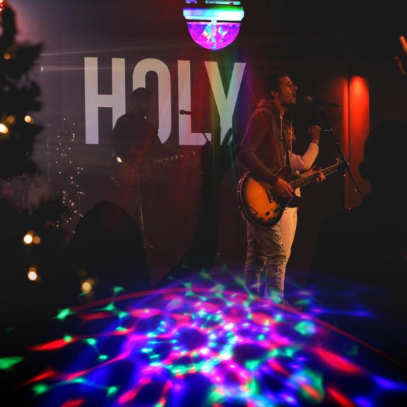 E27 RGB LED Bulb 3W Rotating Crystal Magic Ball Stage Party DJ Disco Lights Xmas Party Lighting