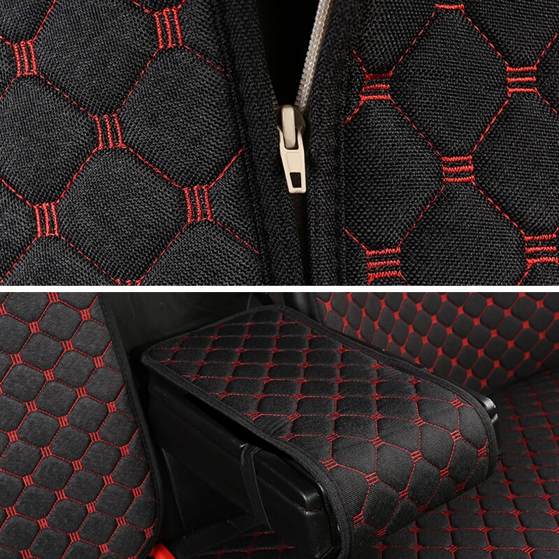 Flax Rear Car Seat Cover Breathable Plus Size Auto Seat Cushion Protector Back Seat Pad Mat With Backrest fit Car Suv Van
