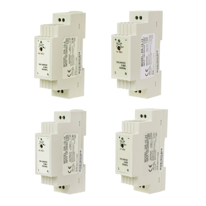 Industrial DIN Rail Switching Power Supply Input AC 100-240V Output 5V 12V 15V 24V U4LB