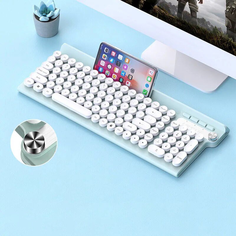 USB 104-key Gaming wired membrane keyboard and mouse set is suitable for computer notebooks as for girls