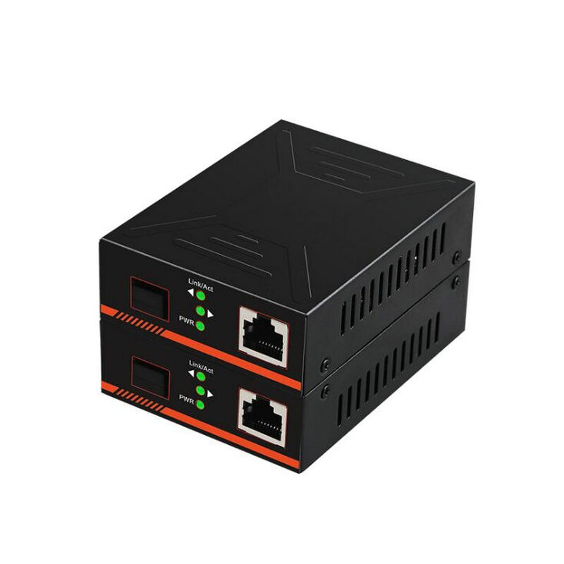 1pair Media converter fiber optical to rj45 UTP 10/100/1000M 1310/1550 fiber to gigabit ethernet switch adapter
