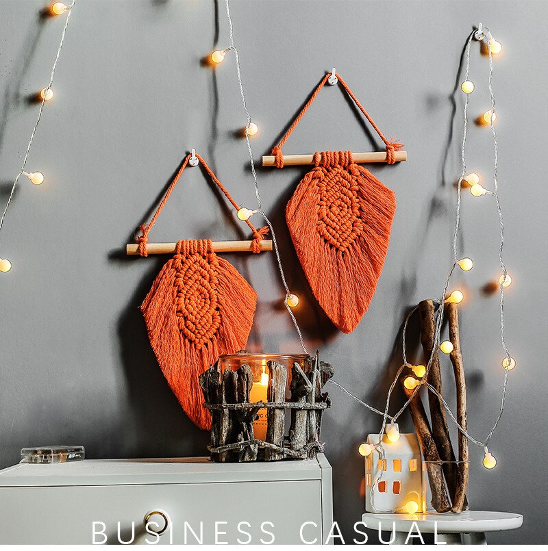 Macrame Wall Hanging Decor Feather Cotton Woven Le... – Vicedeal