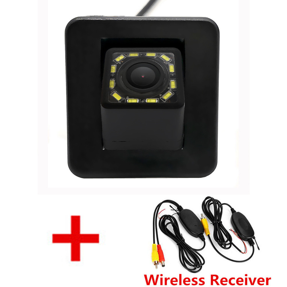 Cámara de visión trasera para coche, videocámara inalámbrica de trayectoria dinámica HD, ojo de pez, para Lada Vesta SW Cross/Vasa SW Wagon: Wireless 12LED / Dynamic Trajectory