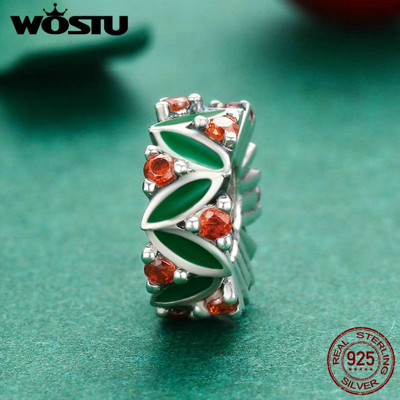 WOSTU Luxury 925 Sterling Silver Winter Decorations Christmas Beads Fit WST Charm Bracelets For Women Jewelry CQC317