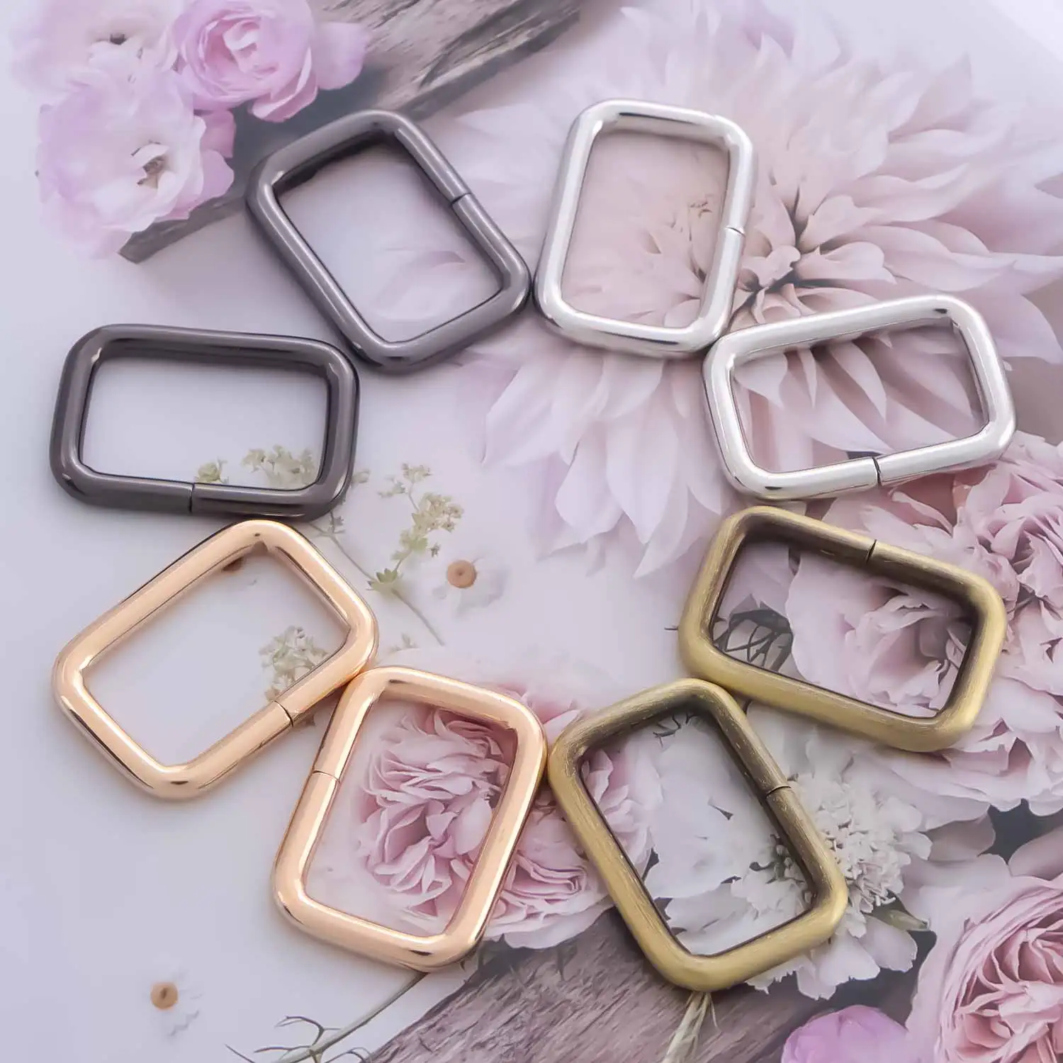 5 stks Metalen Rechthoek Ring Singels Gesp Metalen Ringen voor Tas Portemonnee Ring voor Riem Riemen Gespen Vierkante Ring