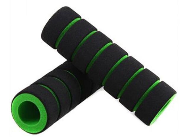 Puños de espuma de silicona para manillar de bicicleta, accesorio para bici de montaña, de alta densidad, ultraligero, antideslizante: Green