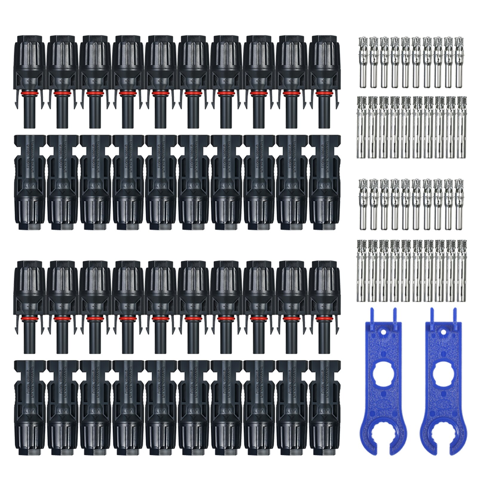 10/20 Pairs Male/Female Solar Panel Cable Connectors with Spanner Assembly Tool for PV System