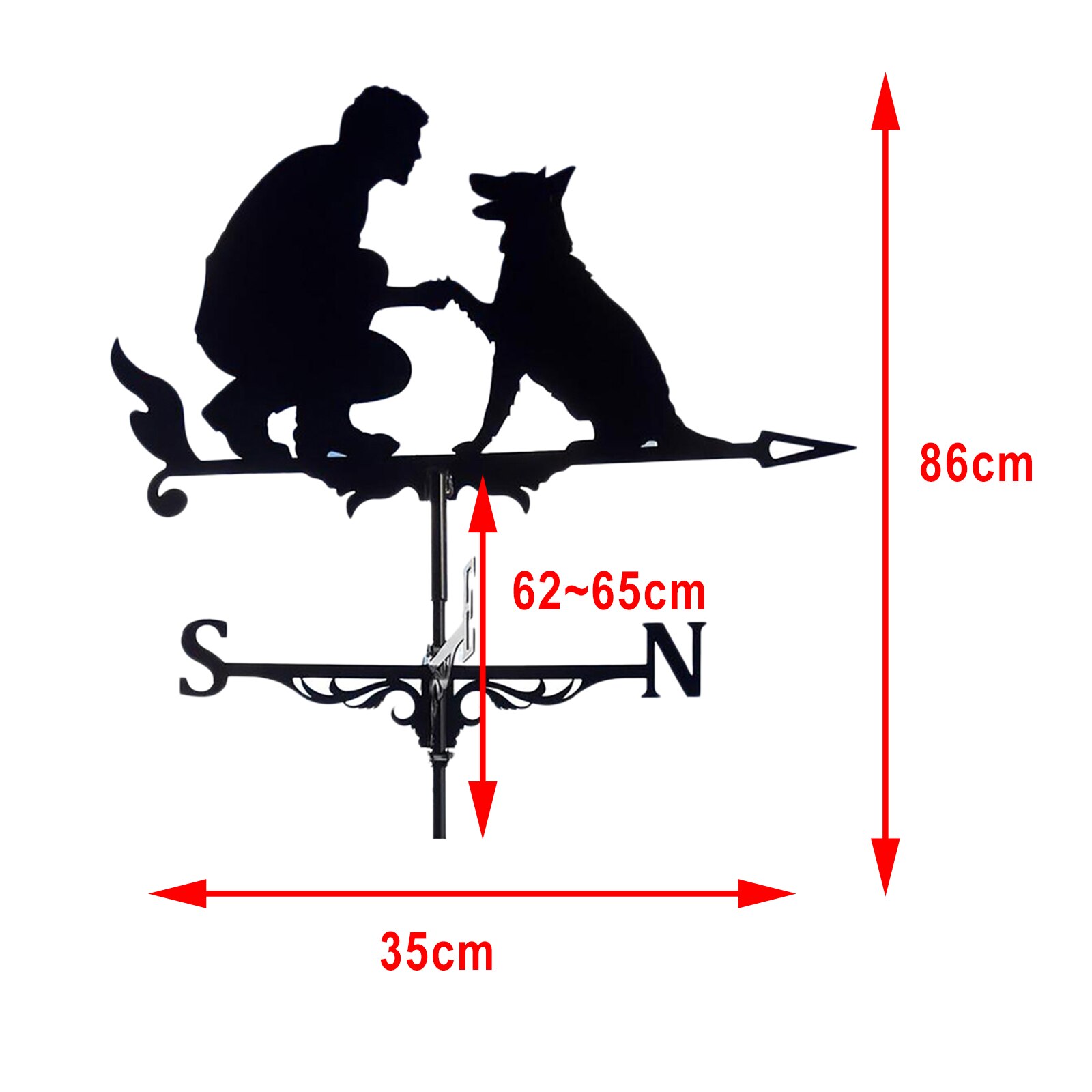 Weather Vane Animals Wind Direction Indicator Yard Outdoor Garden Art Decor