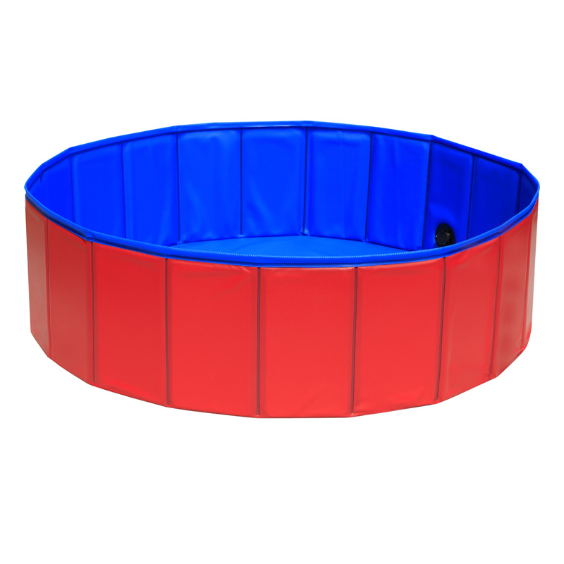 Dropshippig PVC Foldable Pet Dog Cat Swimming Pool PVC Washing Pond Dog Tub Bed Large Small Dog Swimming House Bed Summer Pool: ST-M343Red / 60x20cm