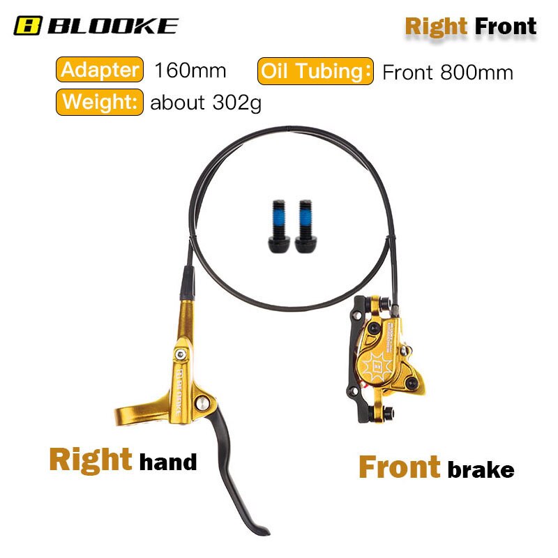 BLOOKE Mountain Bike Oil Brake M620 Hydraulic Disc Brake Caliper Suitable for Bicycle 160mm Brake Disc Aluminum Alloy Pads Parts: 160mm Right-Front