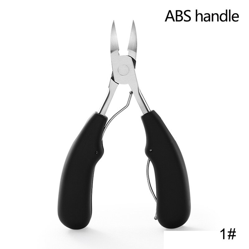 Pinzas para cortar las uñas de los dedos, fórceps para cortar las cutículas, instrumentos de cuidado de los pies para manicura y pedicura: Black ABS handle