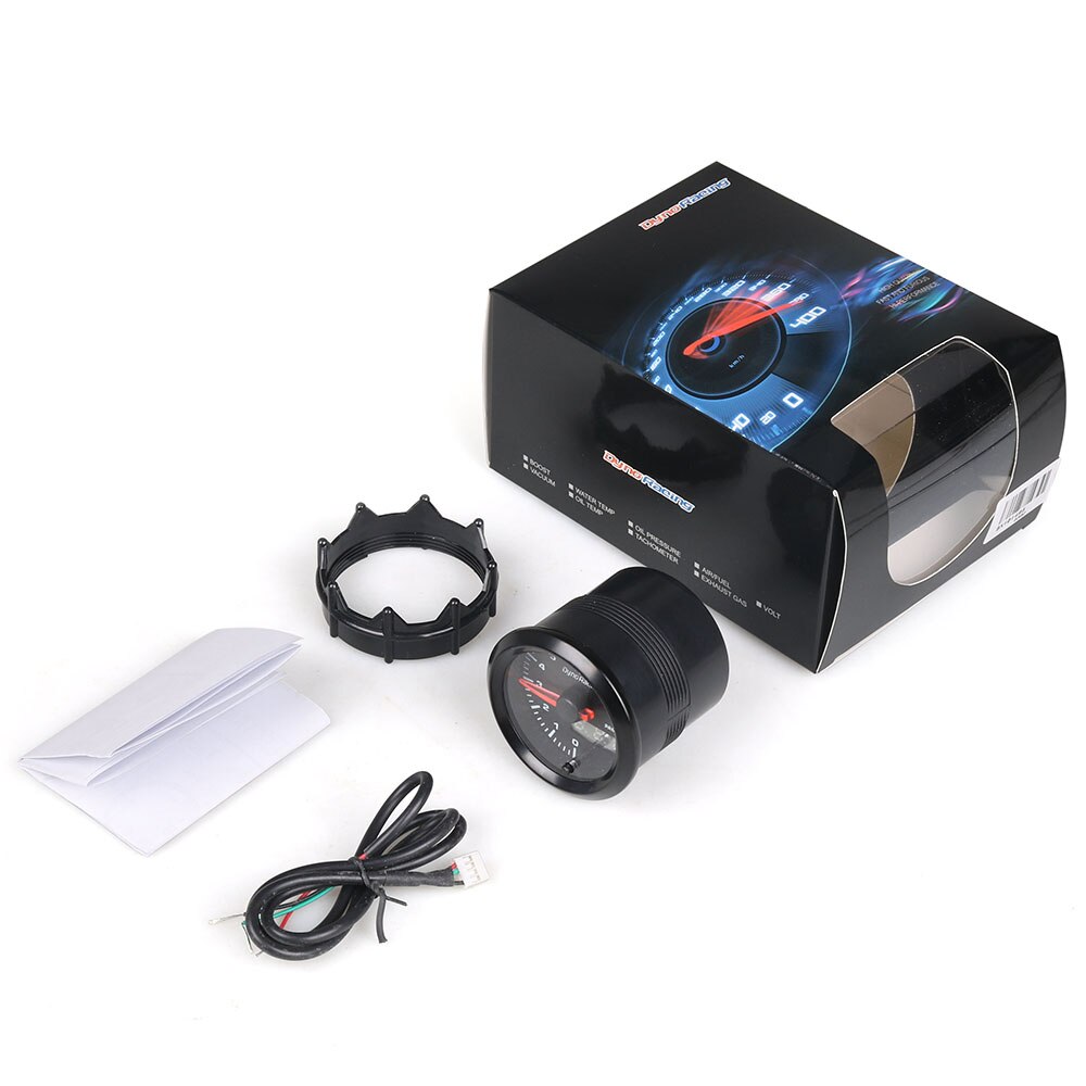 Dynoracing dobbelt display 52mm 7 farver omdrejningstæller 0-10000 omdrejninger pr. minut med trinmotor omdrejningstal
