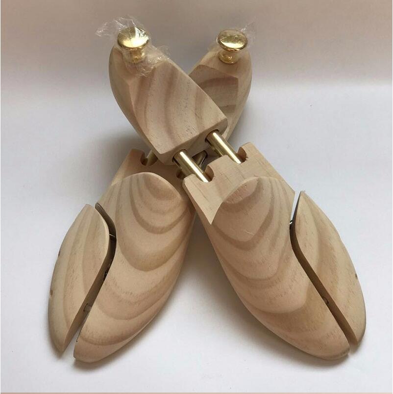 CHAISHOU-par de zapatos de madera de alcanfor para hombre, 1 par de zapatos de árbol de doble tubo de madera sólida, moldeador de zapatos ajustable, último CS-164
