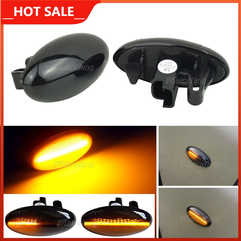 For Peugeot 307 206 407 107 607 1007 Citroen C1 C2 C3 C5 C6 Side Marker Light Dynamic LED Turn Signal Flashing Indicator Blinker