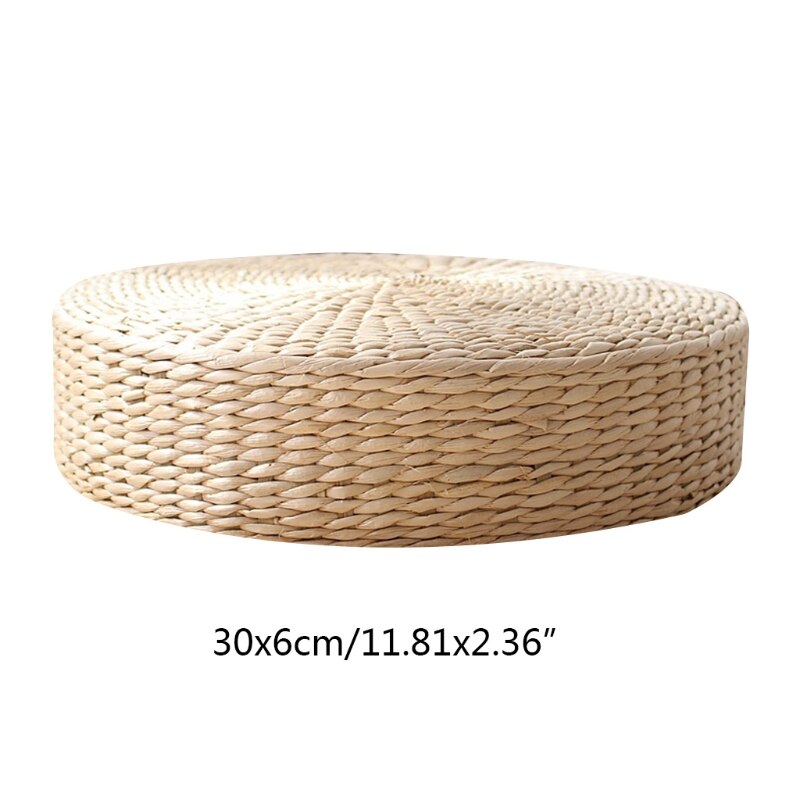 Håndvevd rund sittepute japansk tatami gulv naturlig cattail mat rom  n1ha: 45 x 45 x 10cm