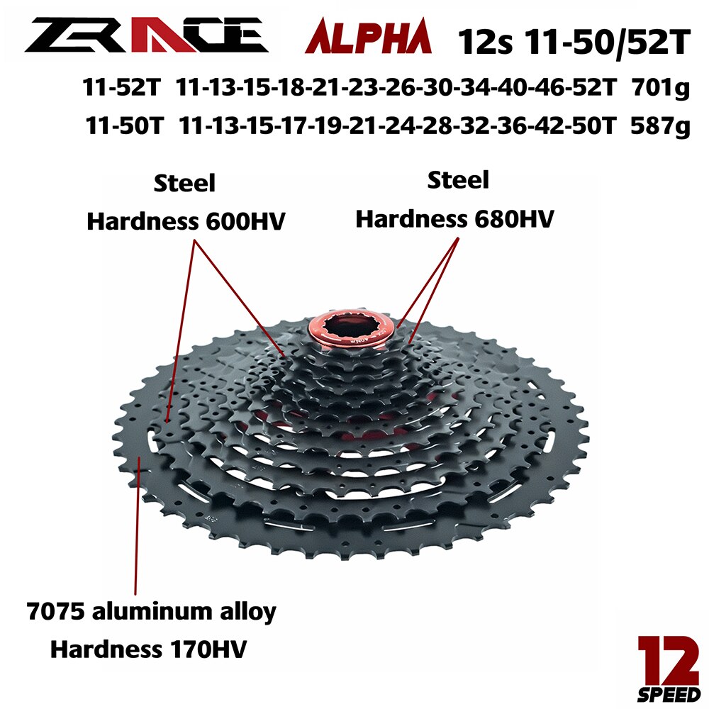 12 Speed Mountain Bike Cassette Alpha 12s MTB Bicycle Freewheel 11-50T 11-52T Suit for M9100/XX1 X01 GX NX Eagle Cycling Parts