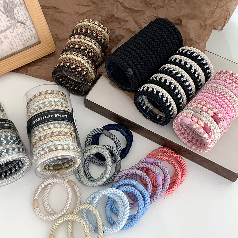 15 teile/satz Haar Krawatten Dosen Verpackung Geflochtene verdrehte Elastische Haarband Langlebig Hohe Elastizität Gummibänder Frauen Haar Zubehör