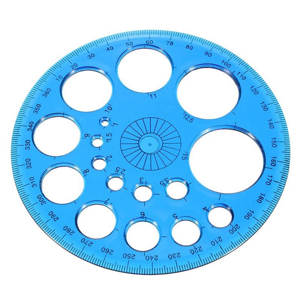 Full Circle Protractor Multifunctional Peofessional Plastic 360 Degree Random Color Drawing Angle Measuring Template 2pcs