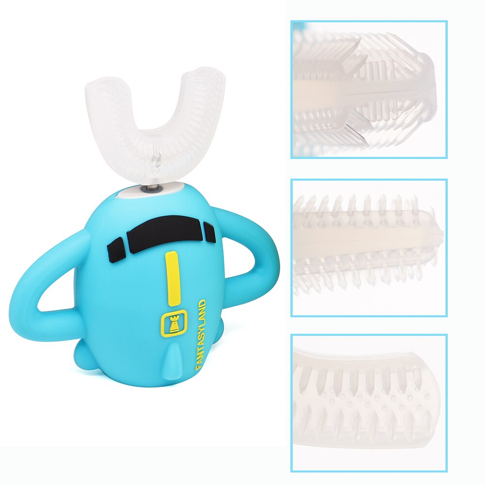 Elektrische Kinderen Brushtooth U/C Siliconen Zachte Borstel Hoofd High-Efficiency 360 Graden Schoonmaken Kinderen Tanden