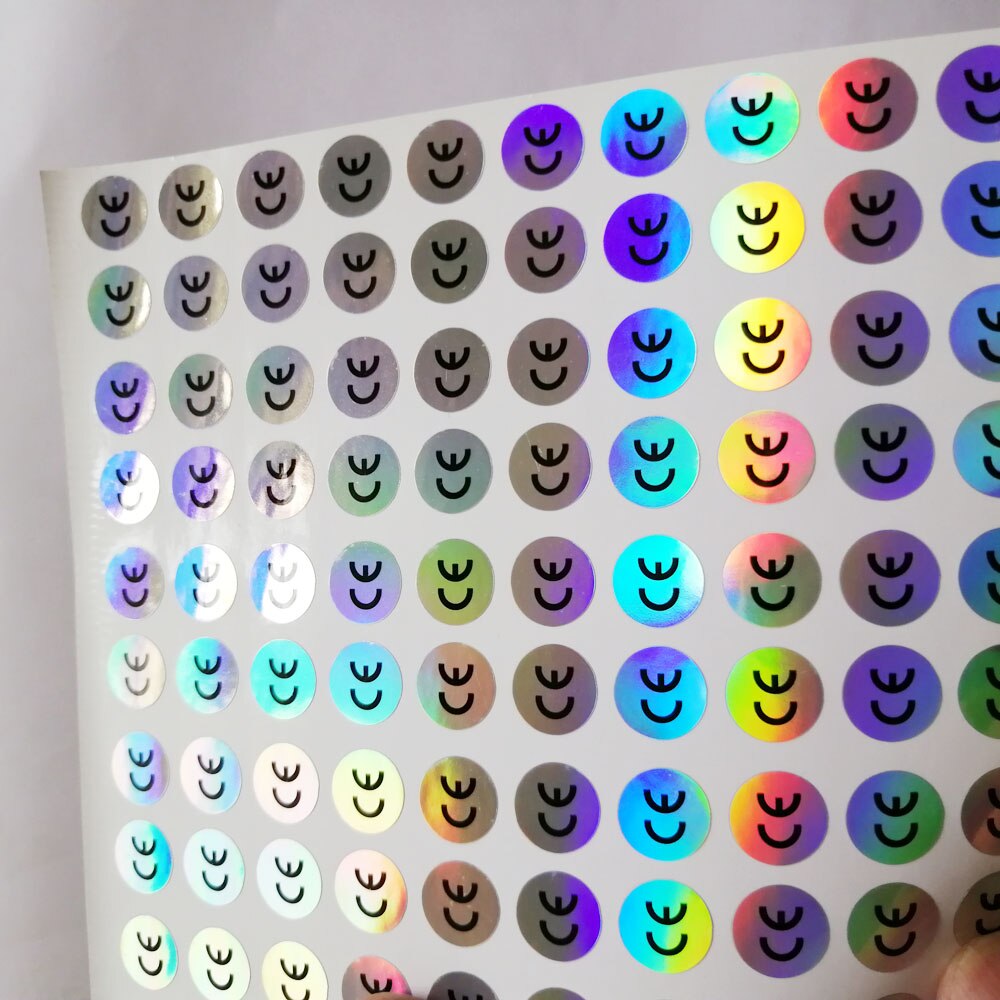 500pcs 10MM DIAMETER hologram base CE stickers waterproof PET Label