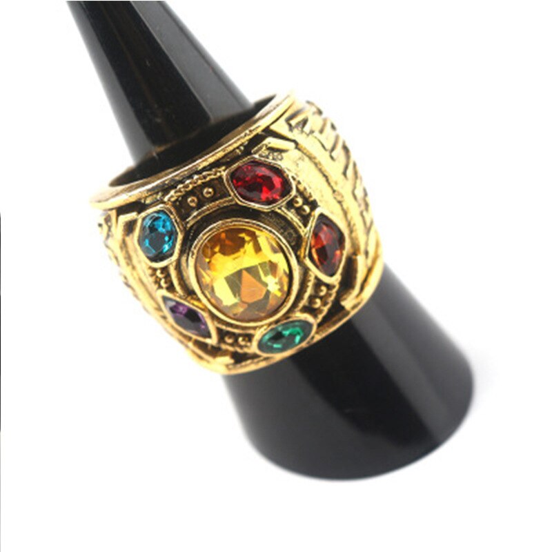 Six Colorful Stone Setting Ring Golden Color Band Mini Infinity Ring For Cosplay Finger Accessories Luxury Hand Embellish