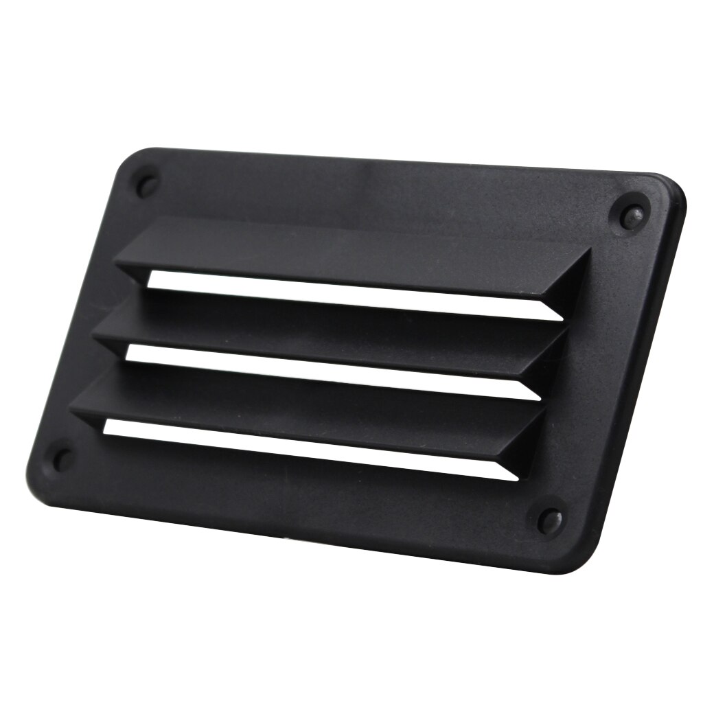 Black ABS Plastic Louvered Vent Ventilator Cover Plate 14x7.9cm / 5.51x3.11 inch