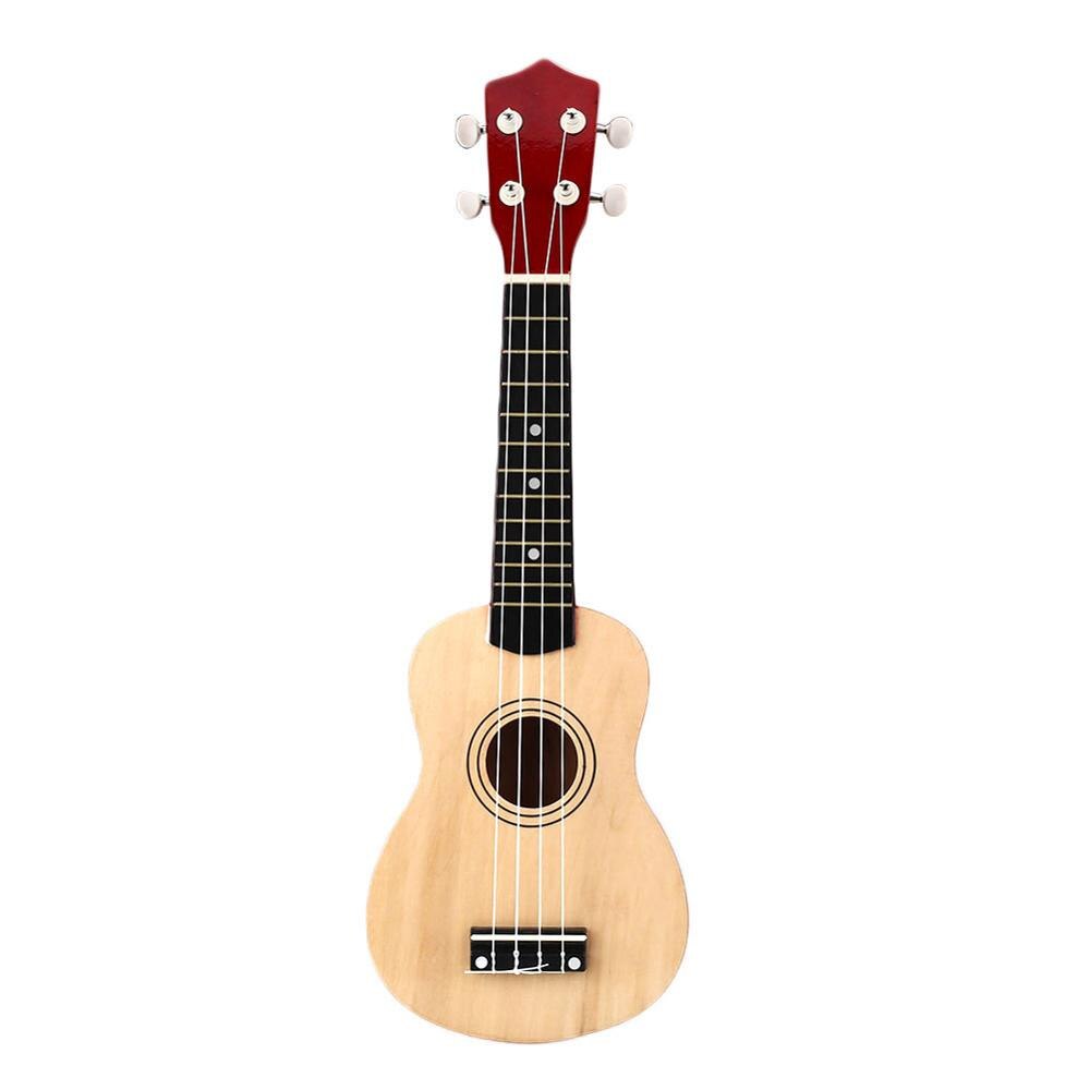 21 "ukulele træ lille guitar 4/6 strenge træ hawaiisk musikinstrument ukelele uke sopran øve akustisk guitar: Type 1 træfarve