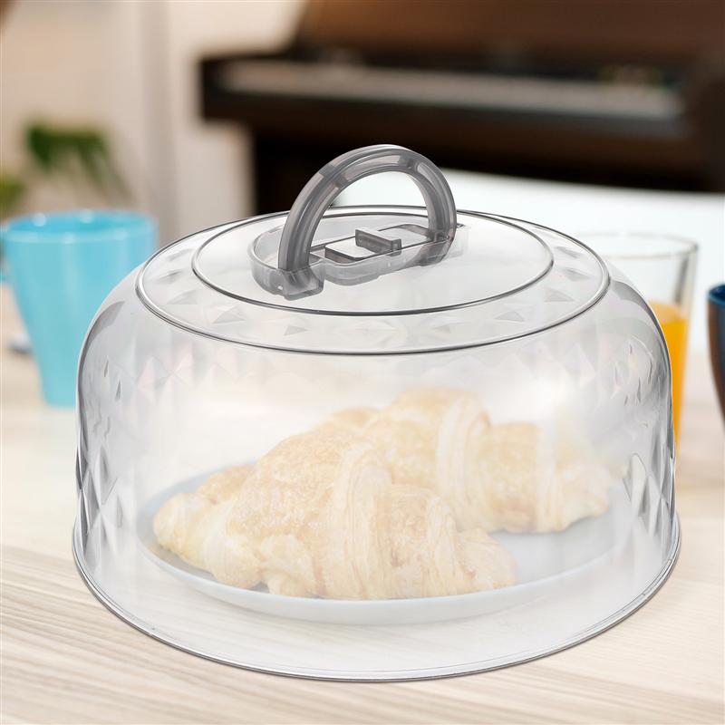 Transparent Food Cover Dust-Proof Plastic Round Dome Cake Fresh-Keeping Lids Snack Tray Display Cover Kitchen Tools