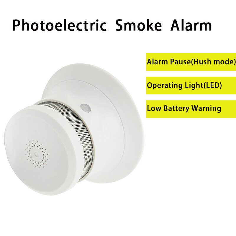 Wireless Photoelectric Smoke Sensor Smoking Detector Independent Smart Fire Alarm Built in Siren Sound MINI Size Easy to Use