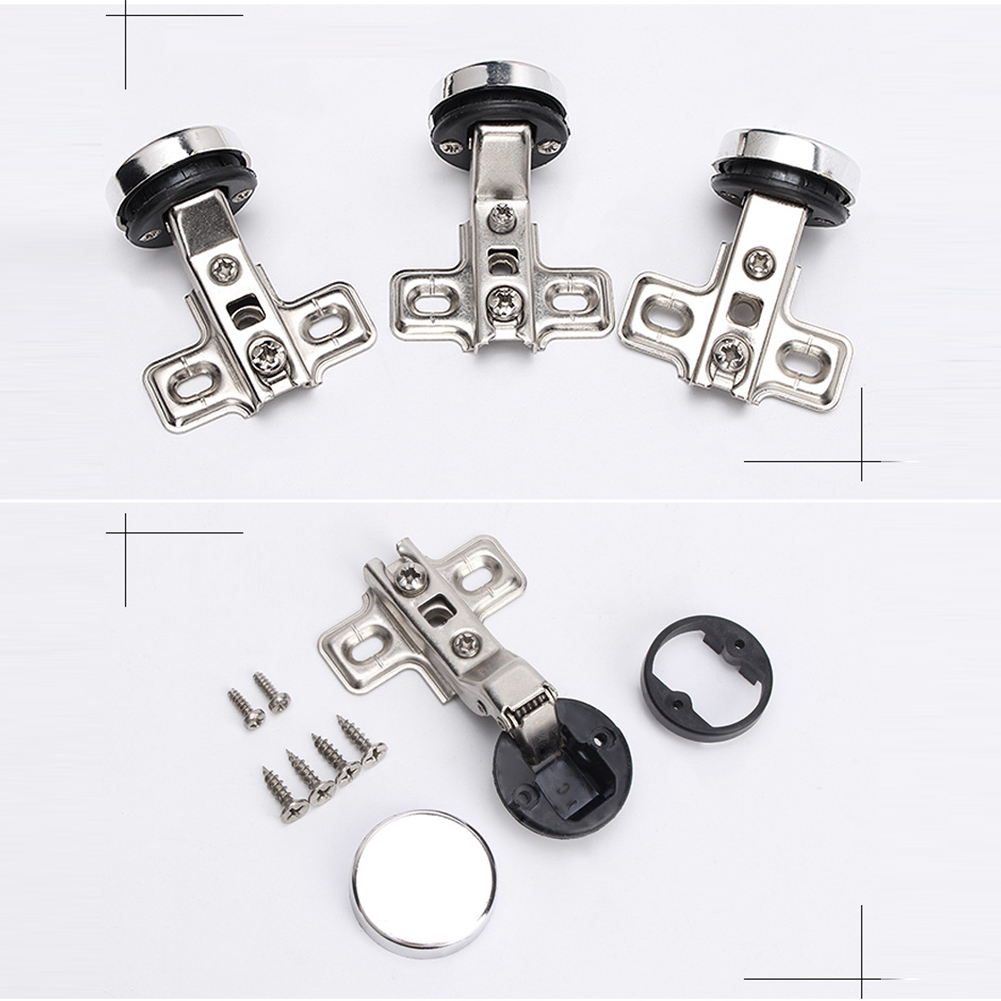 Hardware Durable Practical 26mm Cup Screws Glass Door Hinge Full Overlay Fitting Wine Cabinet Furniture Home Cupboard