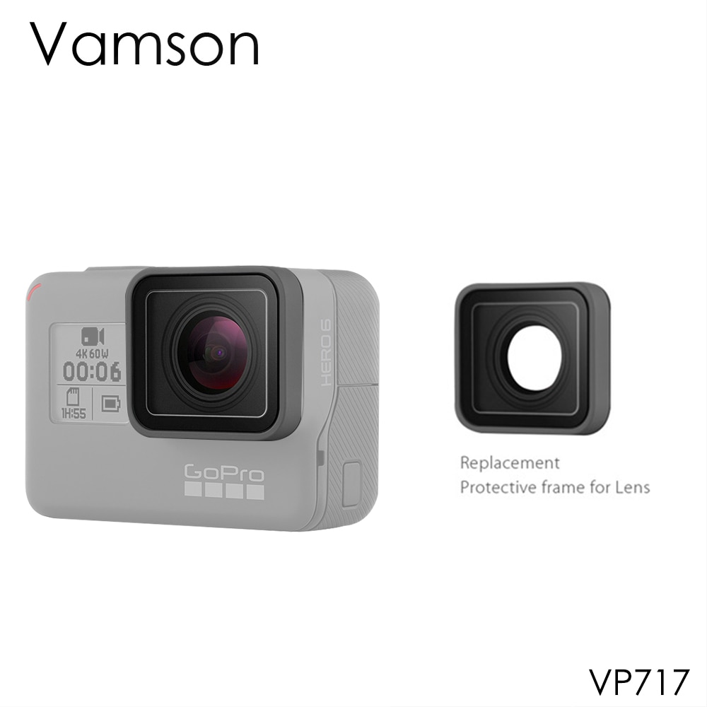 Vamson-Anillo de lente UV para cámara Gopro Hero 7, repuesto de carcasa protectora de reparación, accesorios, color negro, 6, 5, VP717