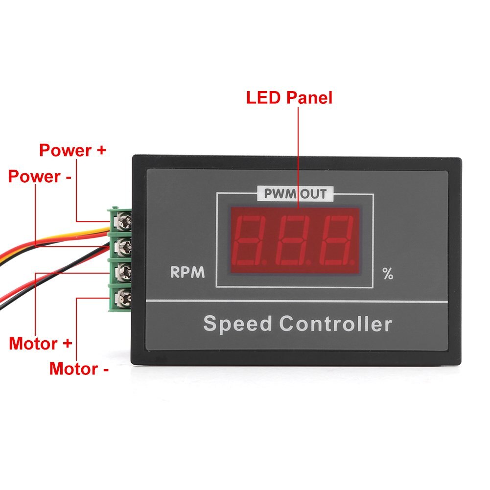 12V 24V 36V 48V 30A PWM DC Motor Speed Controller Digital Display LED Motor Controller Speed Regulator PWM Start Stop Switch D30