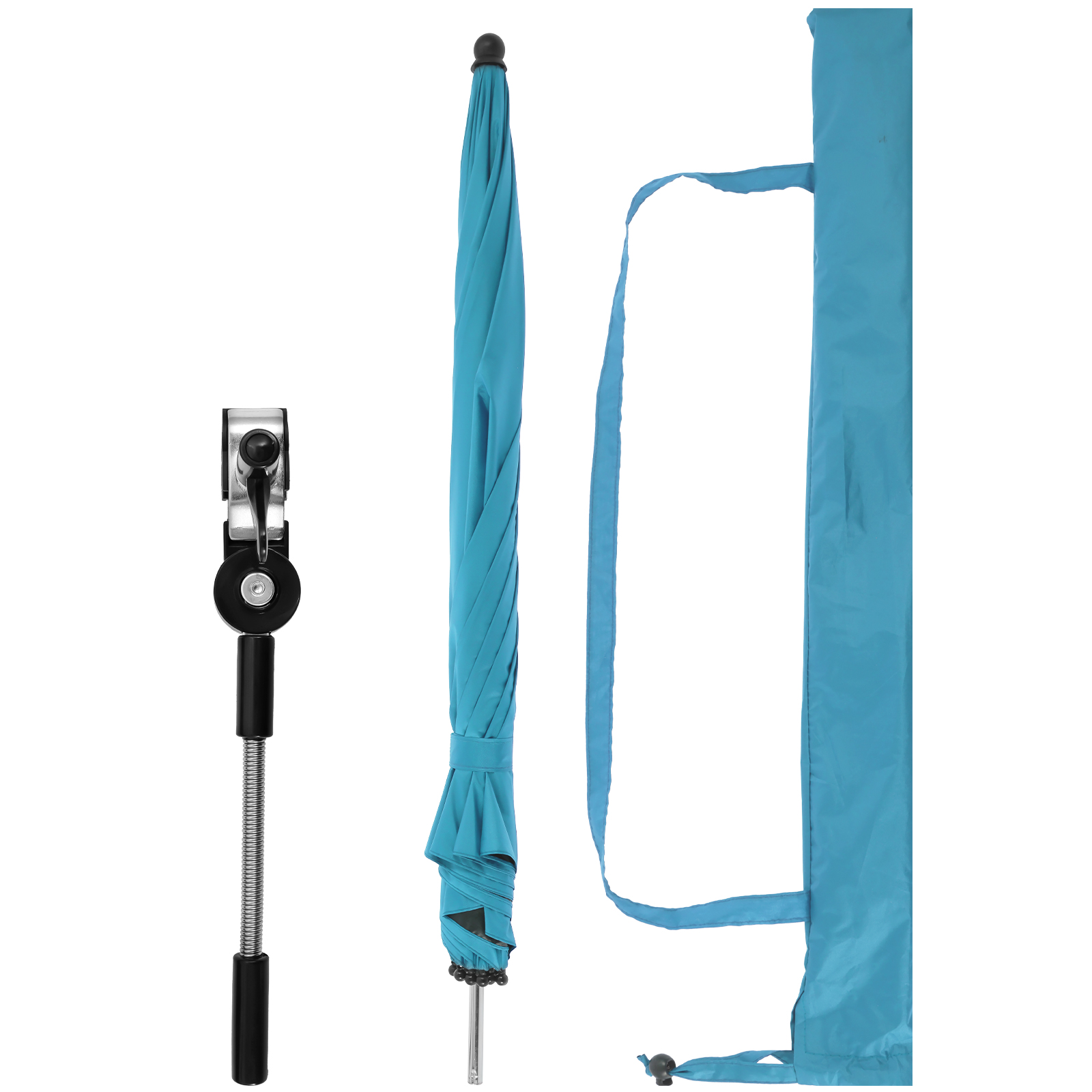 Strandschirm mit Universalklemme 360° ° Verstellbarer Schirmschirm, 42 Zoll, Outdoor-Regenschirm für Strand, Camping, Stuhl, Rollstuhl