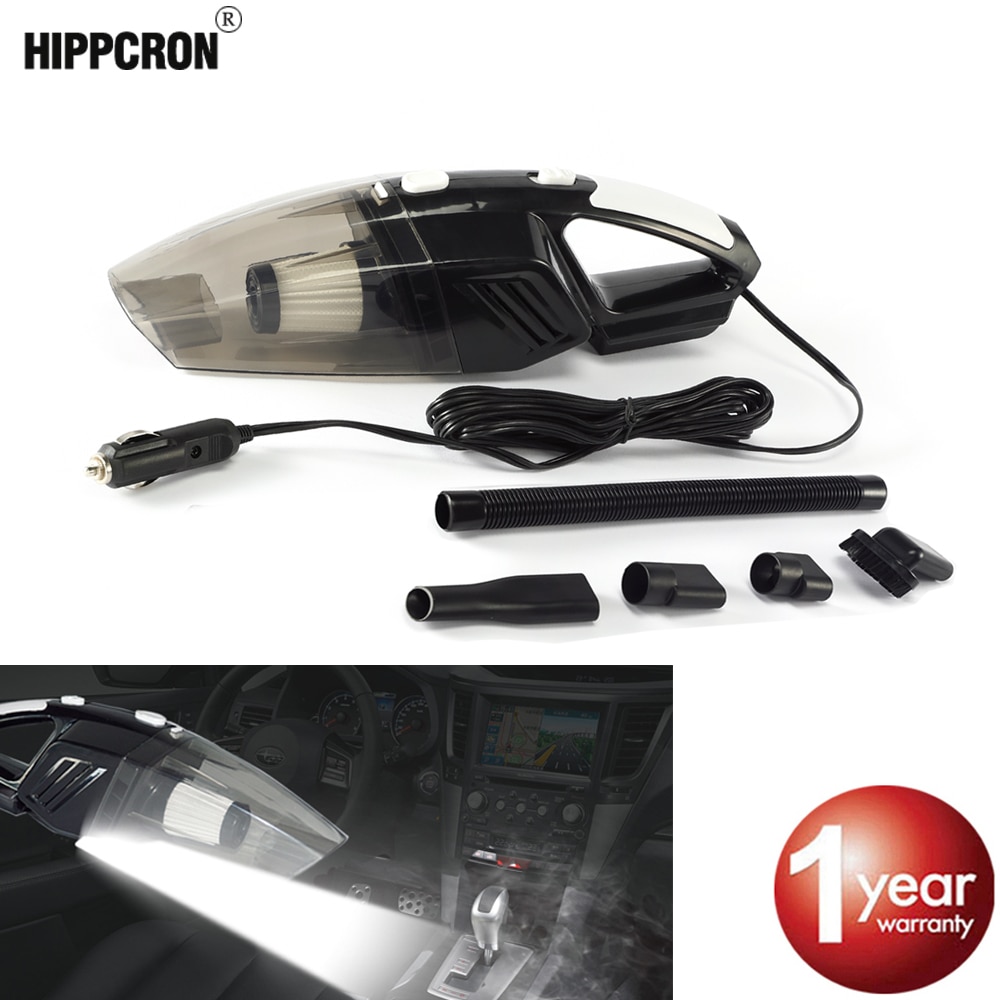 Autostofzuiger 120w 12v handheld mini met led-lampje, nat en droog, dubbele krachtige reiniger voor auto's en voertuigen