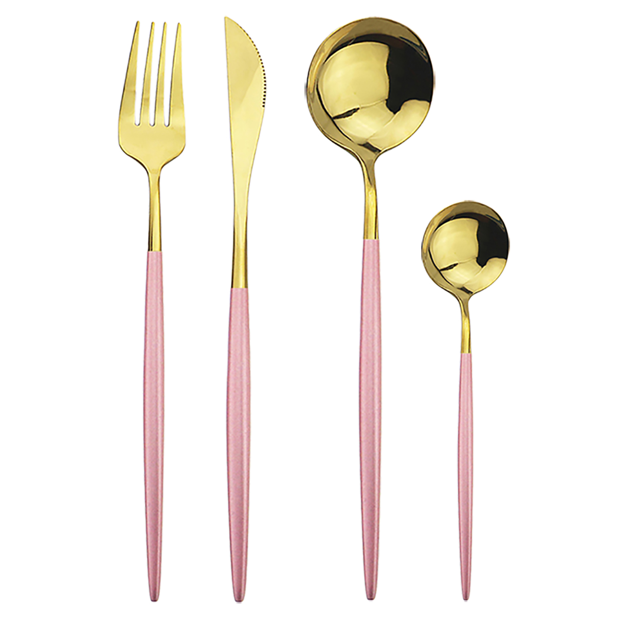 32 teile/satz Besteck einstellen Schwarz Gold Besteck einstellen 18/10 Edelstahl Geschirr einstellen Messer Gabel Löffel Geschirr Küche Geschirr: Rosa Gold