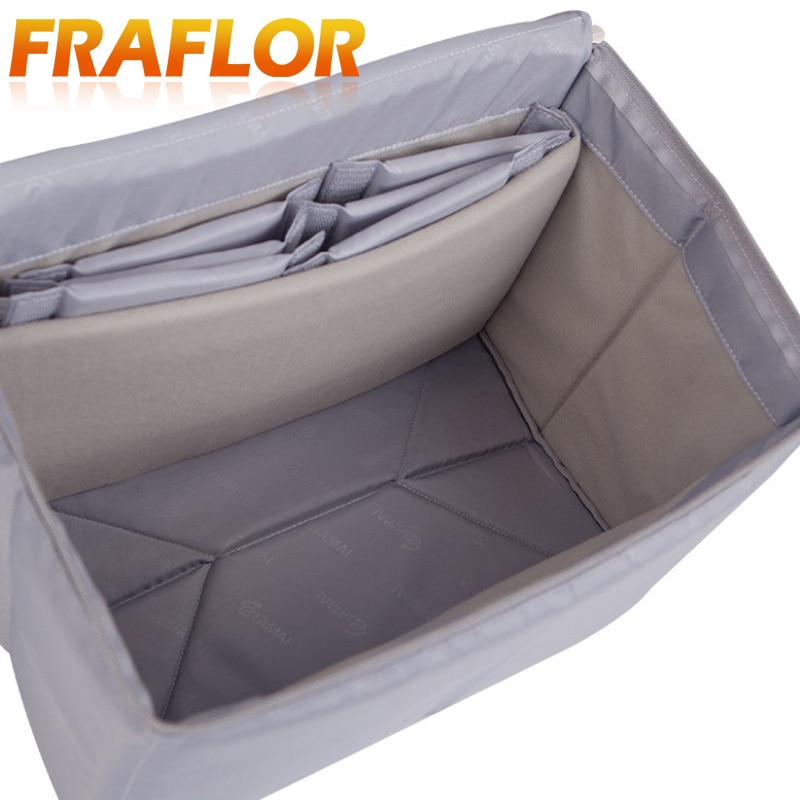 Bolsa de nailon resistente al agua, con cierre e inserto acolchado, para lente de cámara DSLR, división interior, bolsa protectora plegable