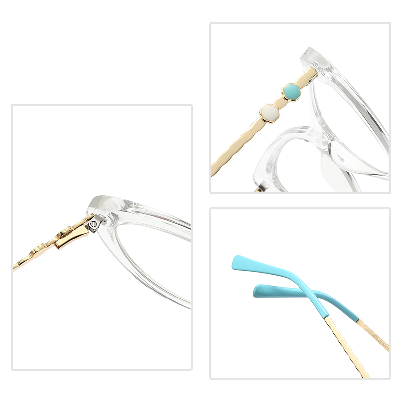 Montura de gafas de ojos de gato para mujer, lentes transparentes de de , gafas graduadas para miopía,