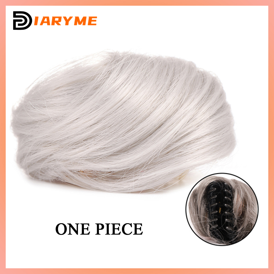 Cosplay Mini Hair Buns Synthetic Chignon Hair Extention Hair Bun Meatball Head Hair Accessories Clip-in Updo Donut Bun heat resi