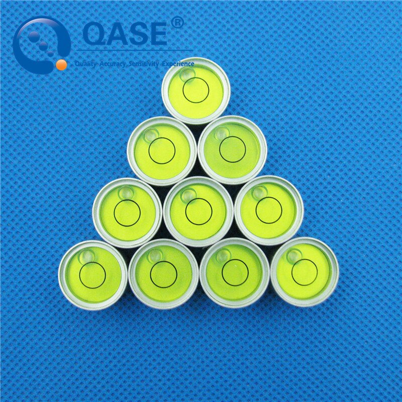 HACCURY 19*11mm Mini spirit level Round bubble level Metal horizontal bead Accuracy 15&#39;/2mm Yellow Color