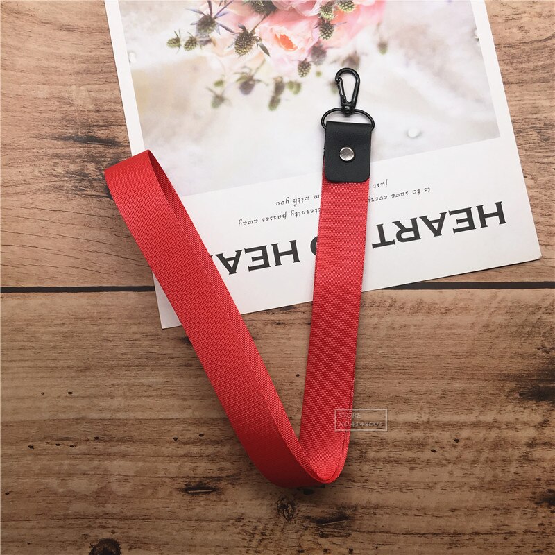 Cordão de cor sólida para chaves, alça de pescoço, correias para chaves, cartão de identificação, passagem para academia, celular, suporte usb, faça você mesmo, corda de pendurar: red long