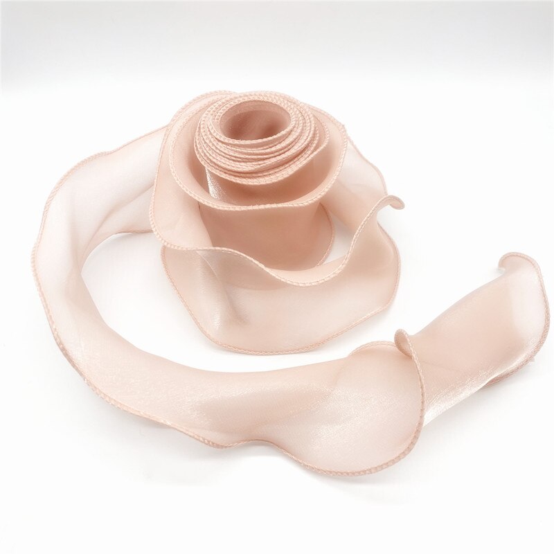 Cintas de encaje para adorno de pelo, listón Organza seda, borde ondulado de 60mm, 1 yarda/lote, tejido de costura, decoración de ropa: 07