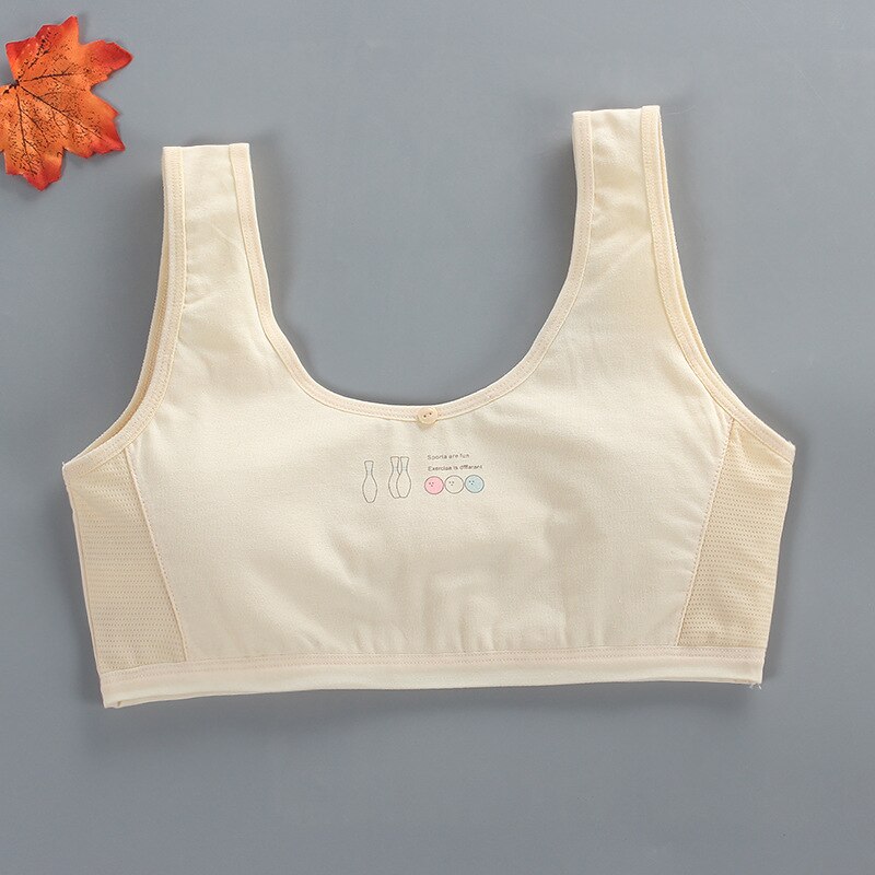 3pcs reggiseno per ragazze Junior Student Cotton Vest reggiseno da allenamento traspirante adolescenti Solid Tank intimo elastico da 8 a 16T