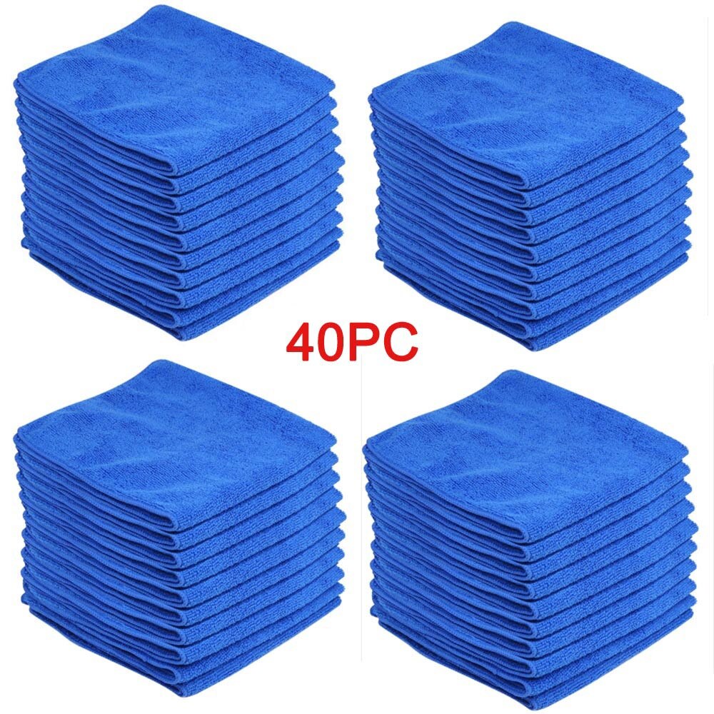 40pc Blue Car Cleaning Detailing Mirofiber Soft Polish Cloths Towel Toalla Coche Pano Microfibra Automotivo