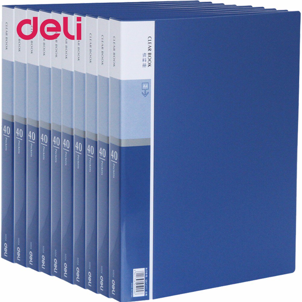 Deli 1pcs file holder Loose-leaf folder 40/60 pages A4 data bag document bag Multi-page multi-layer folder Information Booklet