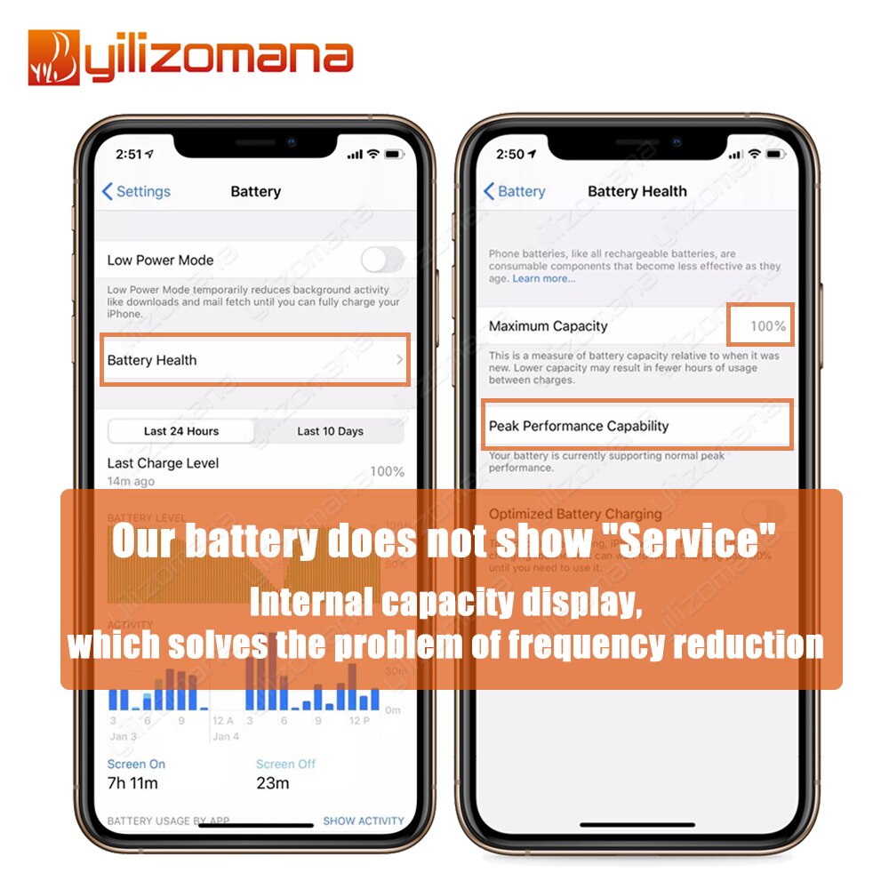 YILIZOMANA Originale Batteria Del Telefono Per il iPhone di Apple 5s iPhone6 6S Plus di Ricambio Bateria iPhoneSE 7 8 Più iPhoneX XR XS Max