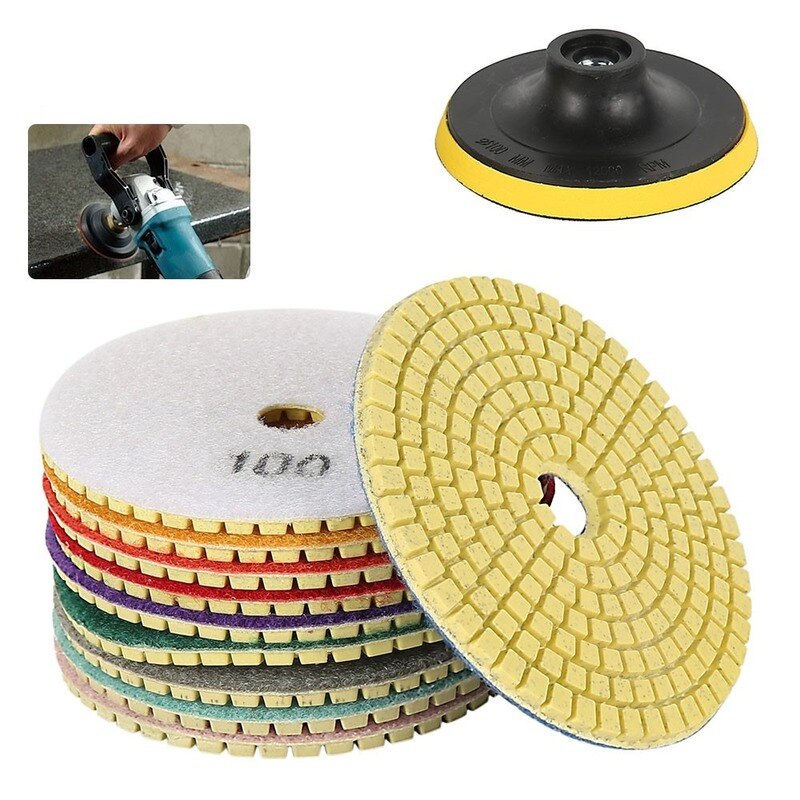 11Pcs Diamantslijperij Pad Nat/Droog Voor Graniet Stone Beton Marmer Polijsten Betonnen Vloer Polijsten Gebruik Slijpschijven set