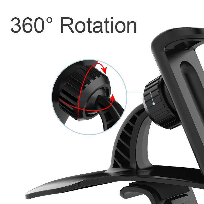 Universal 360 degrees Car Phone Holder Cell Phone GPS Car Dashboard Mount Phone Holder Stand Hud Clip On Cradle Phone Bracket