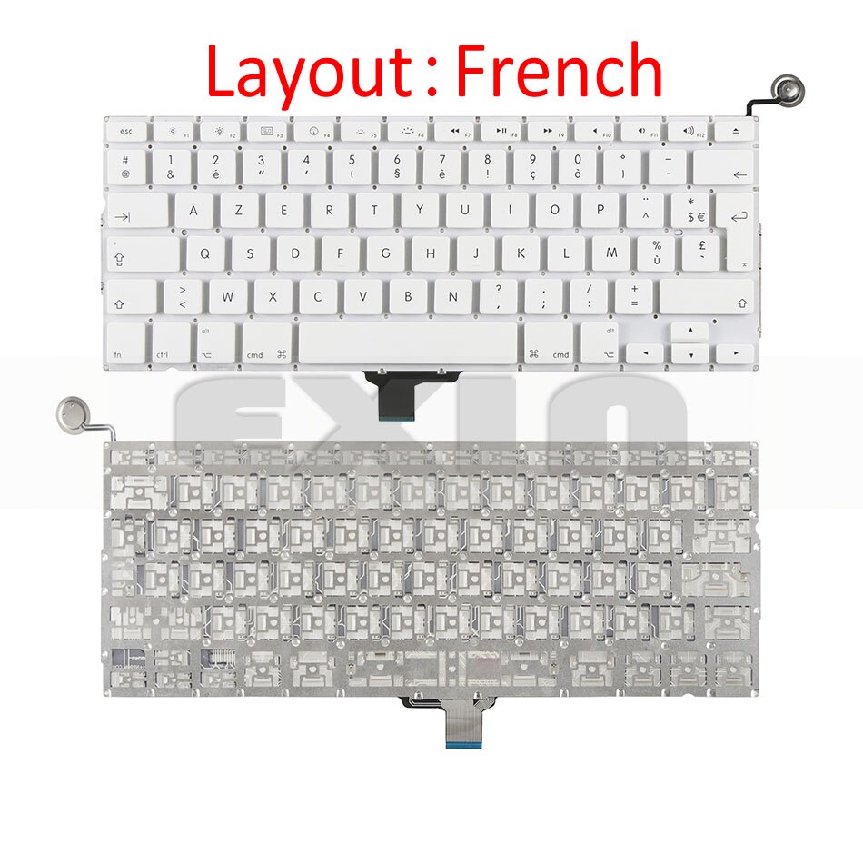 A1342 Keyboard US USA English UK French Russian Keyboards for Apple Macbook 13" inch Unibody White A1342 US Keyboard Year