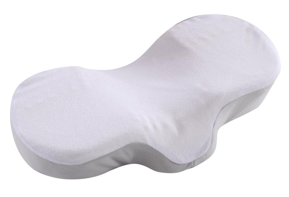 Memory Foam Anti Wrinkle Pillow Ergonomic Curve Improve Sleeping Pillows Perfect Concave Headrest Neck Support: Light Grey