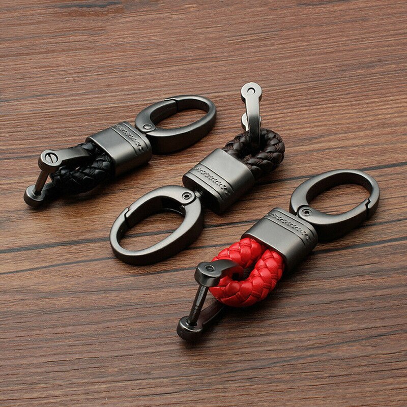 LLavero de Metal para hombre, llavero de cuero, soporte de llavero para coche, para hombre, Clip de mosquetón, accesorios para coche